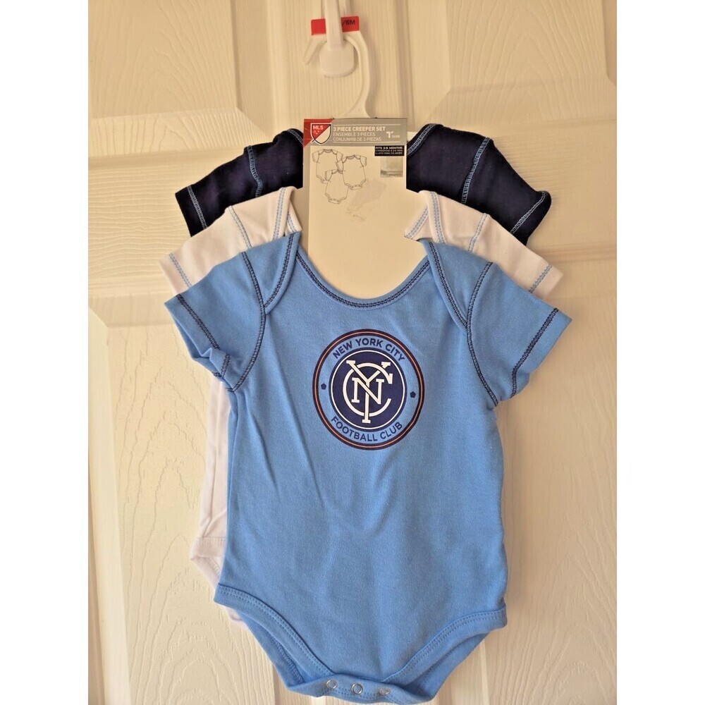 MLS Soccer Baby Sports New York City Football Club 3-6M, 18M 3pc Bodysuit NWT